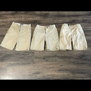 Lands End Boys Khaki Uniform Shorts Size 12